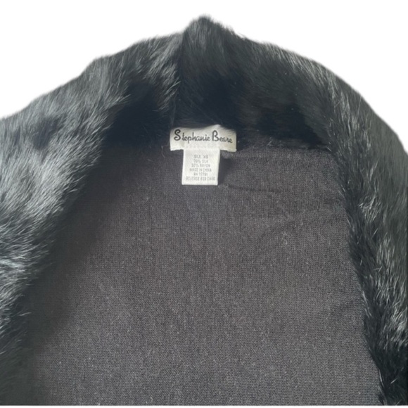 STEPHANIE BEARE Women's Silk Blend Faux-Fur-Collar Cardigan - Picture 4 of 4